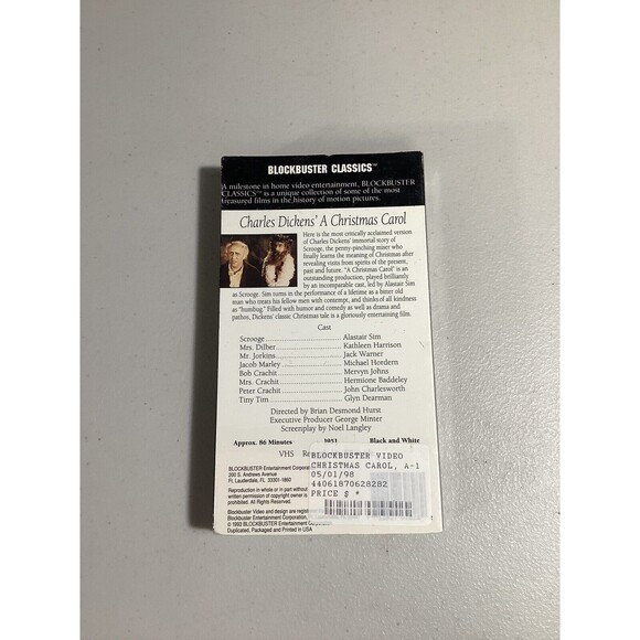 Blockbuster Classics Charles Dickens' A Christmas Carol VHS Tape 1993 - Picture 3 of 5